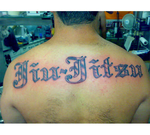  Jiu JItsu Script Tattoo, Back