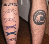 BJJ Belts Calf Tattoo